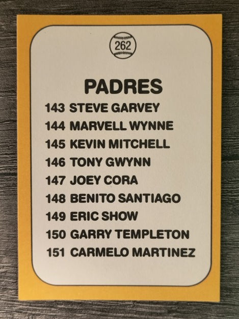 1987 Donruss Opening Day #262 Padres Logo