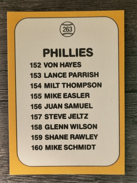 1987 Donruss Opening Day #263 Phillies Logo