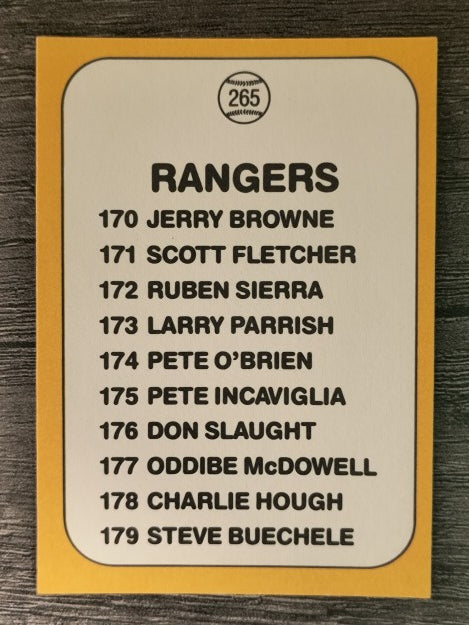 1987 Donruss Opening Day #265 Rangers Logo