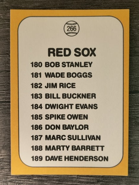 1987 Donruss Opening Day #266 Red Sox Logo