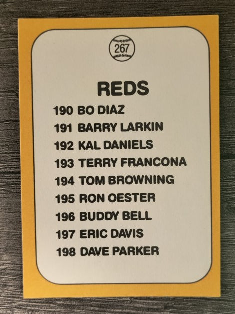 1987 Donruss Opening Day #267 Reds Logo