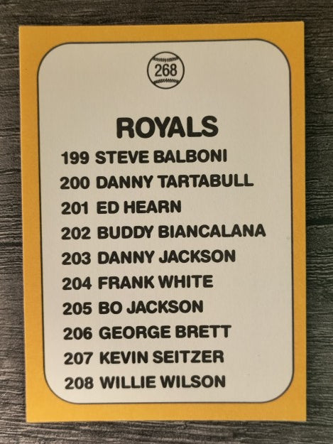 1987 Donruss Opening Day #268 Royals Logo