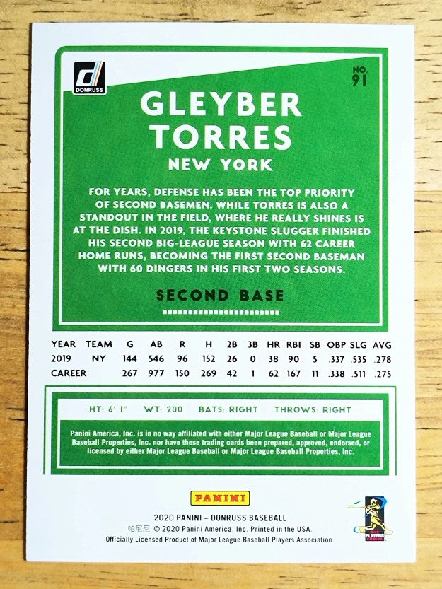 2020 Donruss #91 Gleyber Torres