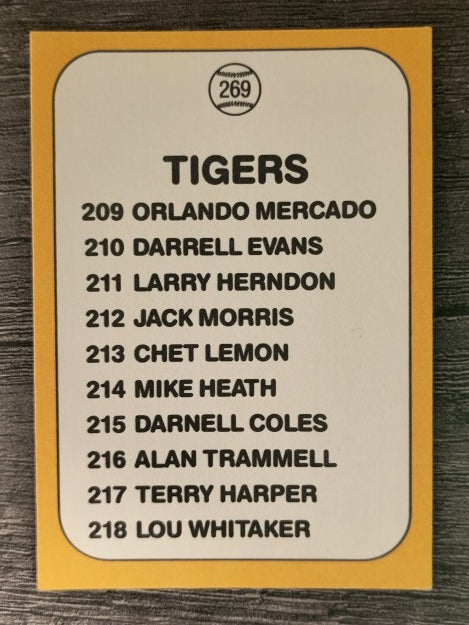1987 Donruss Opening Day #269 Tigers Logo