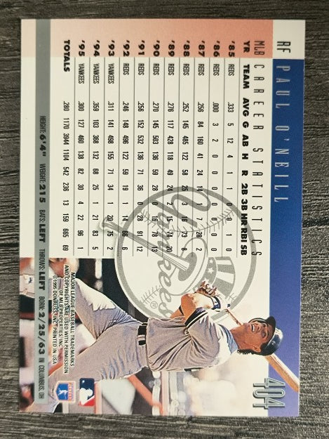 1996 Donruss #404 Paul O'Neill