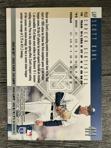 1996 Donruss #414 Scott Karl