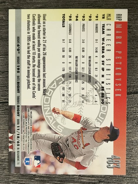 1996 Donruss #483 Mark Petkovsek