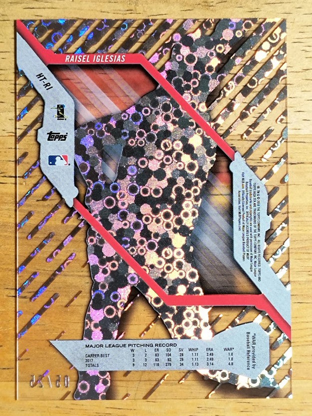 2018 Topps High Tek Orbit Diffractors Orange #HTRI Raisel Iglesias B (EX)