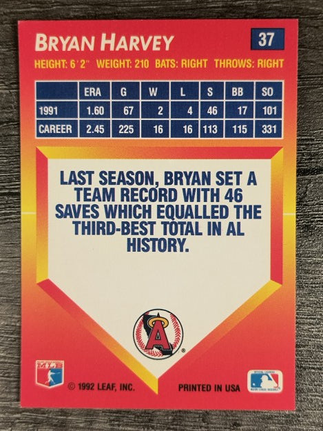 1992 Triple Play #37 Bryan Harvey