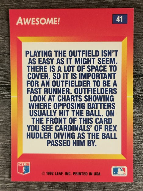 1992 Triple Play #41 Rex Hudler AA