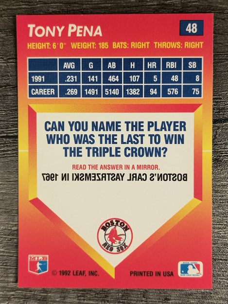 1992 Triple Play #48 Tony Pena