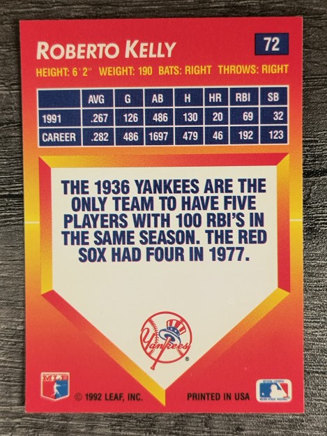 1992 Triple Play #72 Roberto Kelly