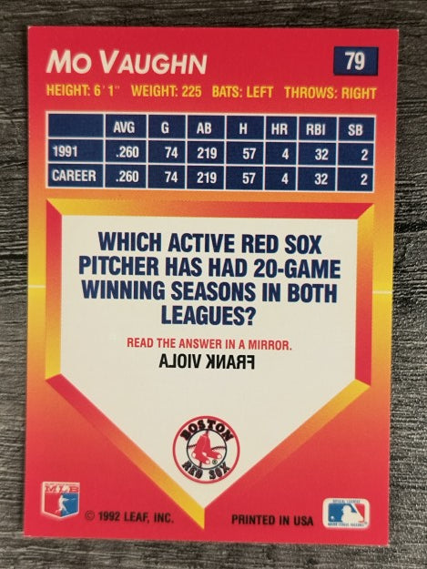 1992 Triple Play #79 Mo Vaughn
