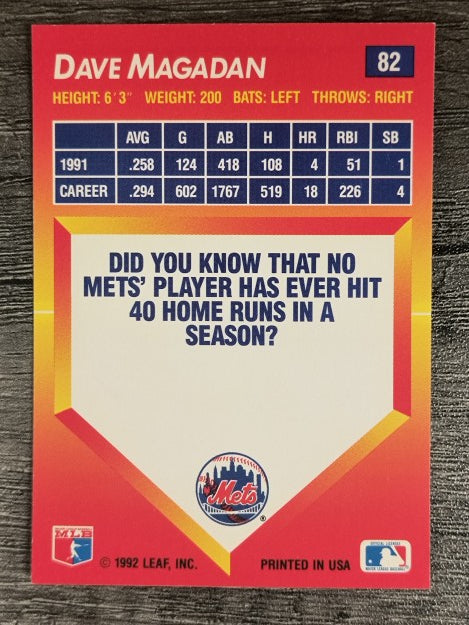 1992 Triple Play #82 Dave Magadan
