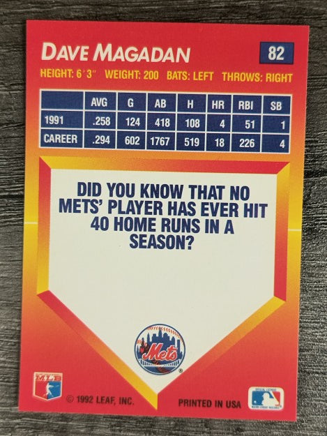 1992 Triple Play #82 Dave Magadan