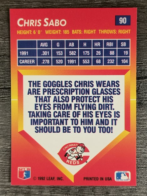 1992 Triple Play #90 Chris Sabo