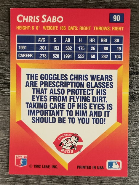 1992 Triple Play #90 Chris Sabo