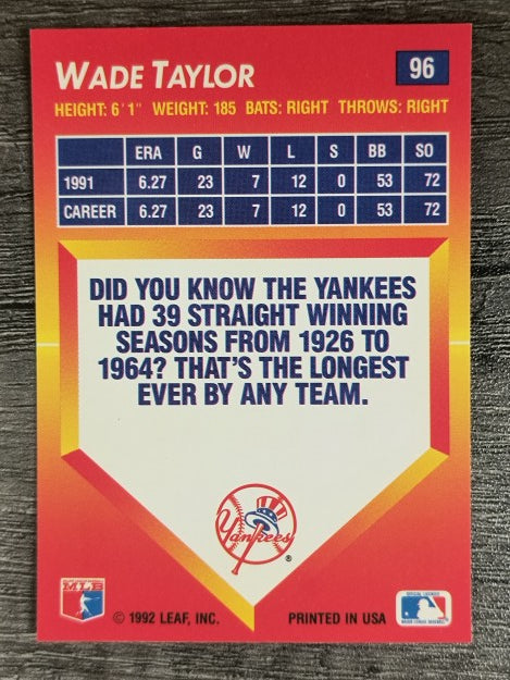 1992 Triple Play #96 Wade Taylor
