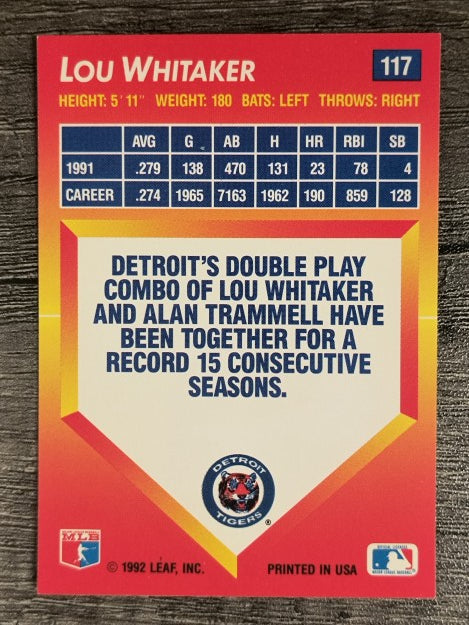 1992 Triple Play #117 Lou Whitaker
