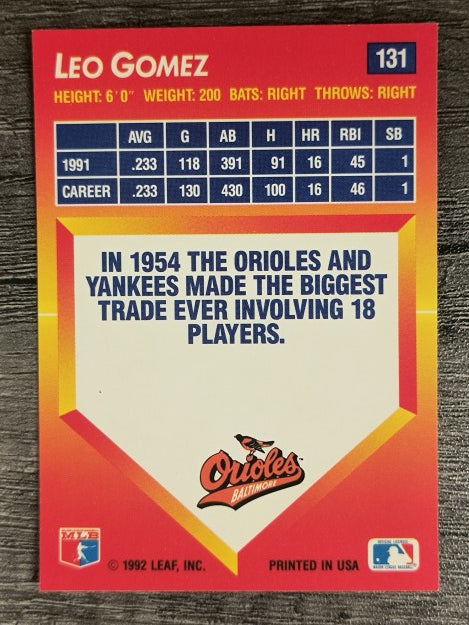 1992 Triple Play #131 Leo Gomez