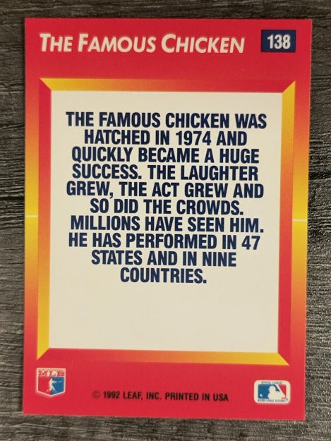 1992 Triple Play #138 The Famous Chicken