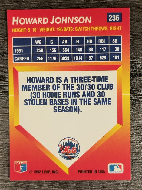 1992 Triple Play #236 Howard Johnson