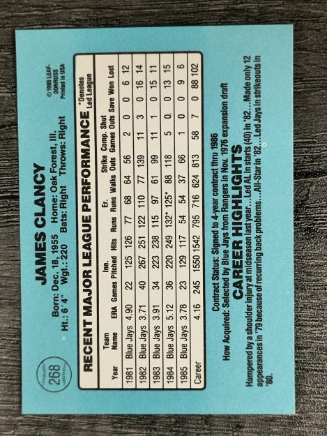 1986 Donruss #268 Jim Clancy
