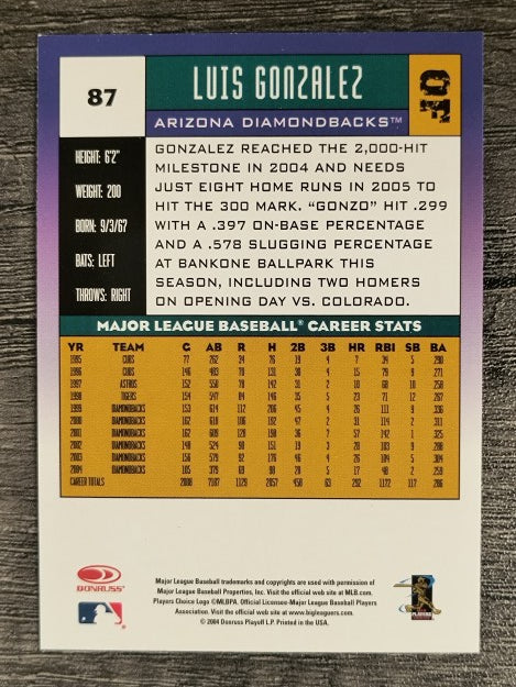 2005 Donruss #87 Luis Gonzalez