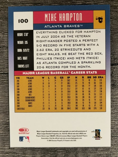 2005 Donruss #100 Mike Hampton