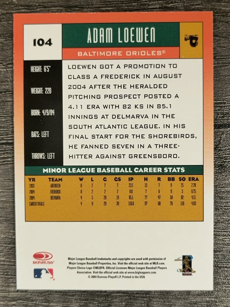 2005 Donruss #104 Adam Loewen