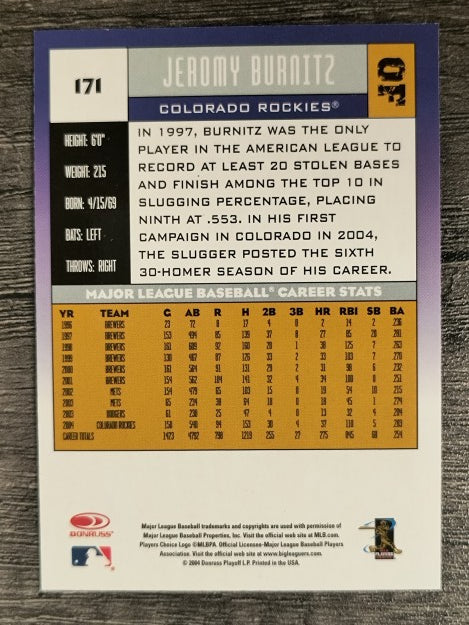 2005 Donruss #171 Jeromy Burnitz