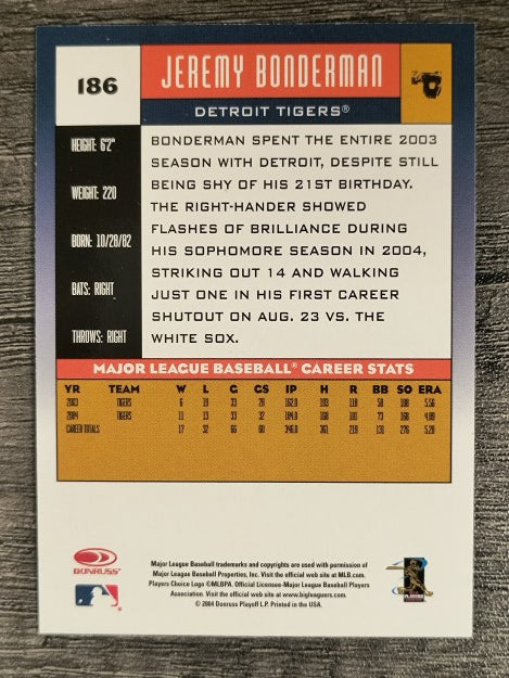 2005 Donruss #186 Jeremy Bonderman