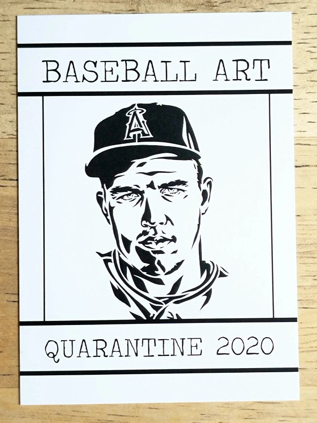 2020 Gypsy Oak Quarantine Art Project Black and White #2 Mike Trout