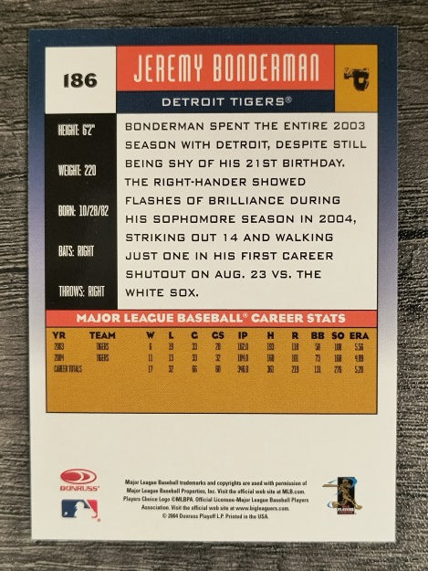 2005 Donruss #186 Jeremy Bonderman