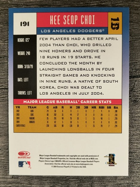 2005 Donruss #191 Hee Seop Choi