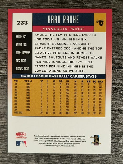 2005 Donruss #233 Brad Radke