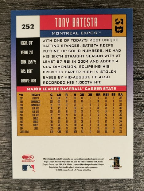 2005 Donruss #252 Tony Batista