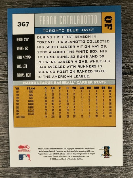 2005 Donruss #367 Frank Catalanotto