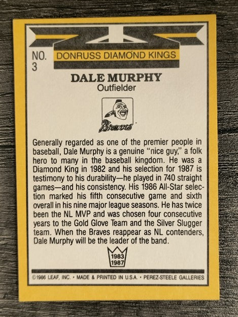 1987 Donruss #3 Dale Murphy DK