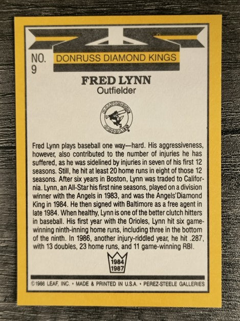1987 Donruss #9 Fred Lynn DK