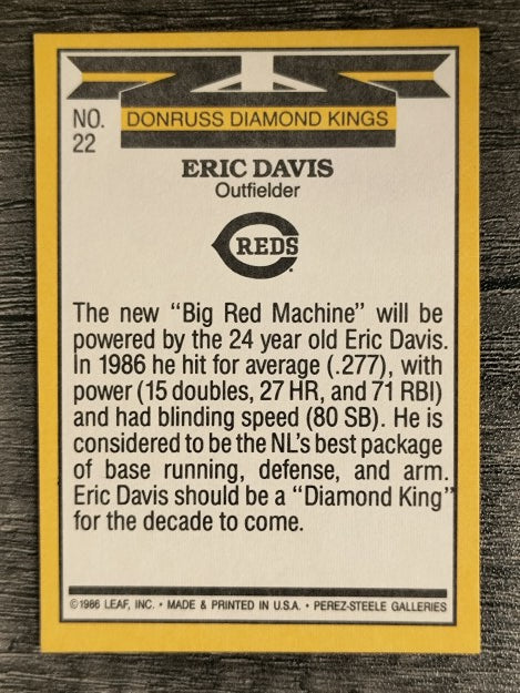1987 Donruss #22B Eric Davis DK COR