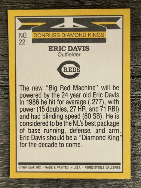 1987 Donruss #22B Eric Davis DK COR
