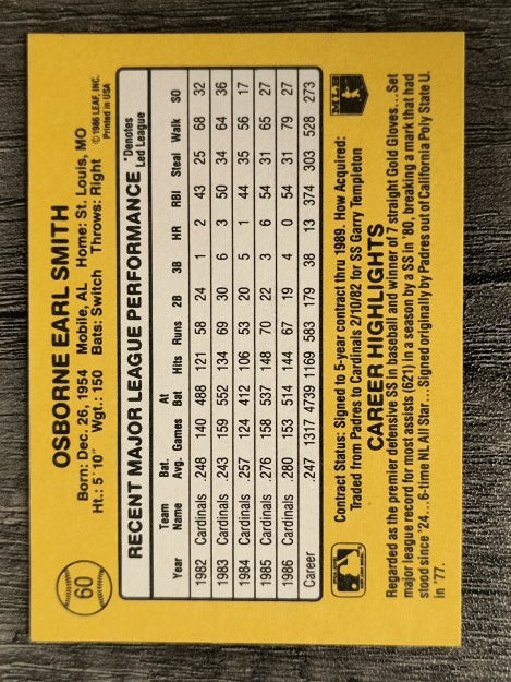 1987 Donruss #60 Ozzie Smith