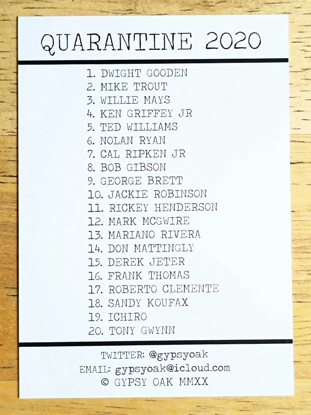 2020 Gypsy Oak Quarantine Art Project Black and White #5 Ted Williams