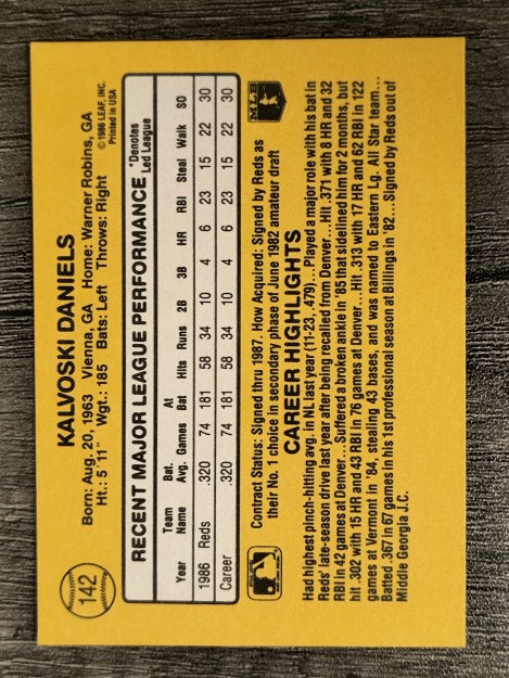 1987 Donruss #142 Kal Daniels