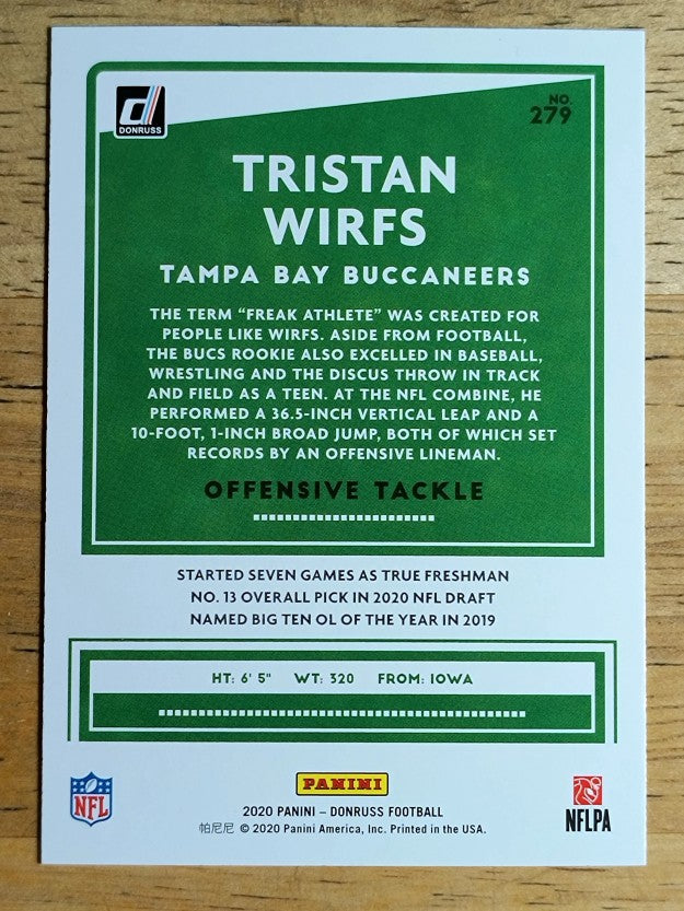 2020 Donruss #279 Tristan Wirfs RC
