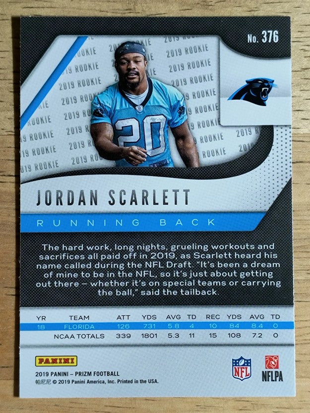 2019 Panini Prizm #376 Jordan Scarlett RC