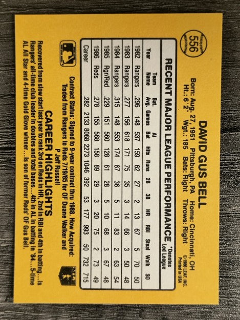 1987 Donruss #556 Buddy Bell