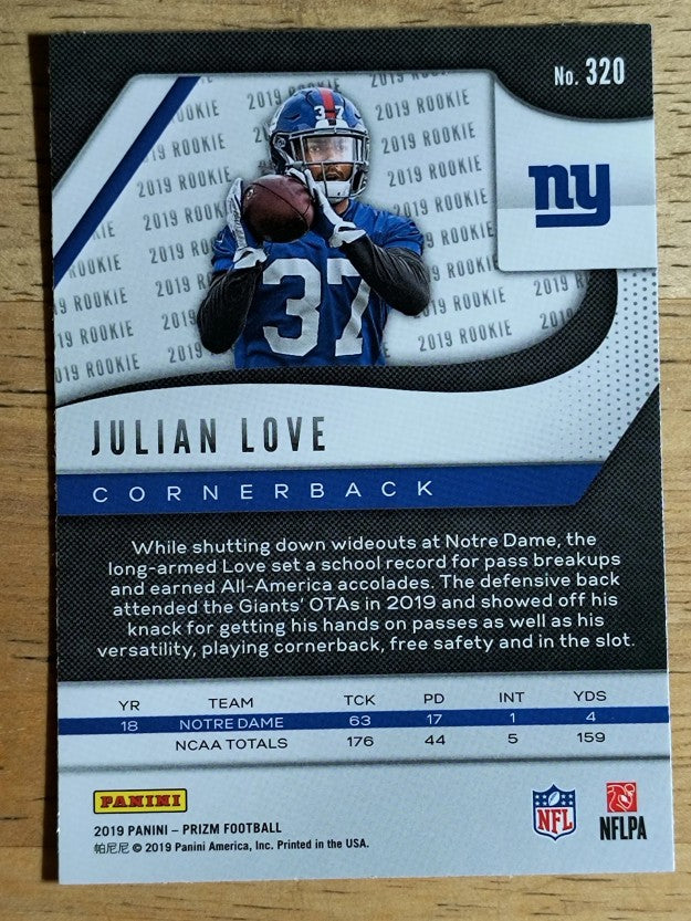 2019 Panini Prizm #320 Julian Love RC