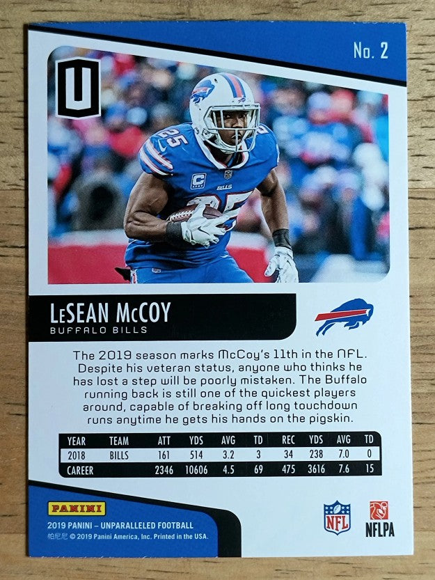 2019 Panini Unparalleled #2 LeSean McCoy